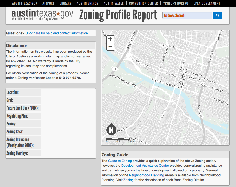 Zoning Profile Report